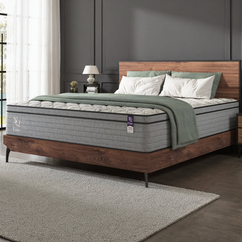 Grand matelas hybride en mousse viscoélastique gélifiée 10 pouces - soutien orthopédique, soulagement de la pression, base réglable, certifié CertiPUR-US, fabriqué aux États-Unis