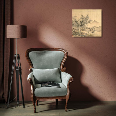Art sur toile tendu Lark Manor ™, galerie Tao de Hong, titrée: Une grue solitaire dans la forêt de bambous 50334