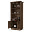 Armoire de bar fonctionnelle brune foncée avec tablettes pratiques - 3 tablettes et 5 bouteilles pour un rangement efficace Esthétique attrayante et attrayante-1663131467