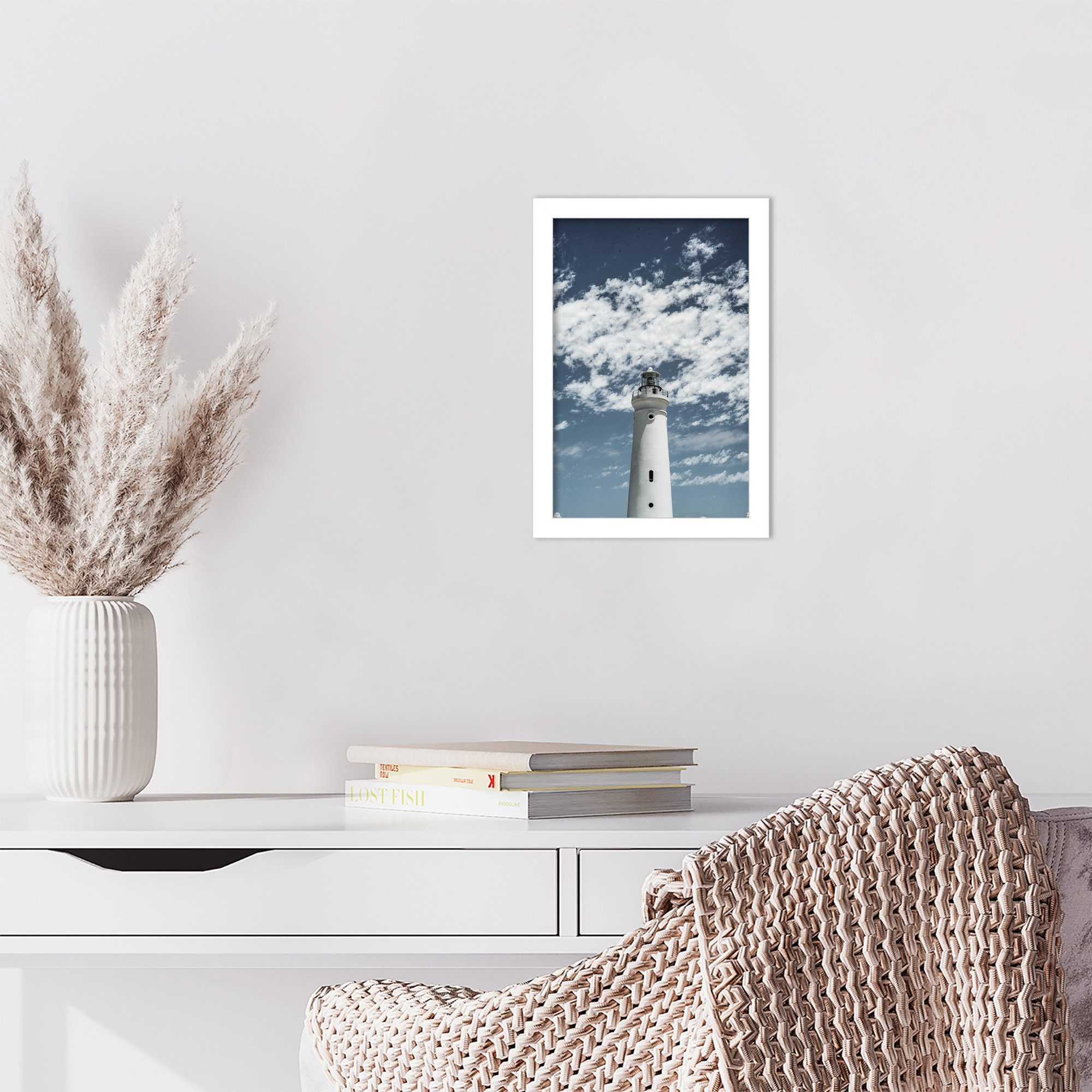 Cape Point Lighthouse by Shot by Clint Wood Framed Wall Art Print, White, 13" H x 9" W