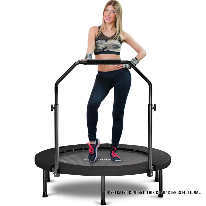 Trampoline de remise en forme pliable de 40 pouces avec poignée réglable en forme de N