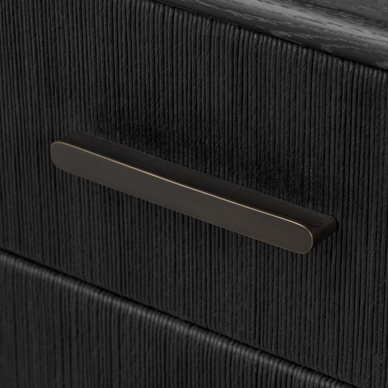 Rosenell 6 Drawer Dresser, Black Oak Veneer