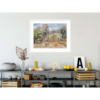 Collettes Farmhouse Cagnes par Pierre-Auguste Renoir, impression giclée sur cadre
