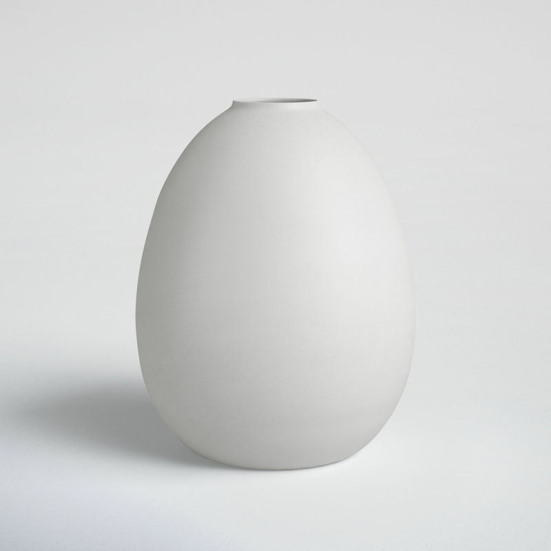 Jenny Aluminum Table Vase, White, 6.25" H x 5" W x 5" D