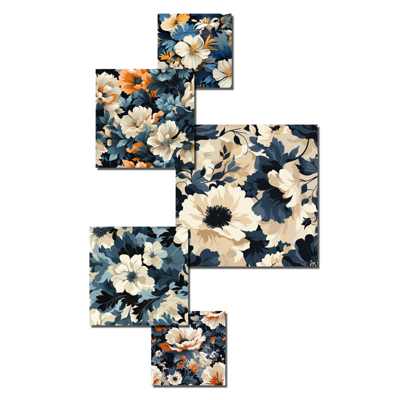 Lylou - Ensemble d'art mural floral de 5