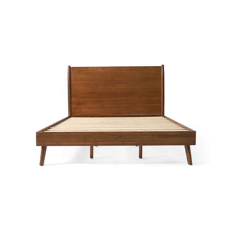  Lit plateforme en bois massif, cadre de lit Mid-Century moderne (grand) , Grand lit