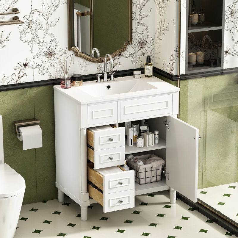 Meuble-lavabo moderne en bois massif Elegant Storage Solutions pour espaces contemporains