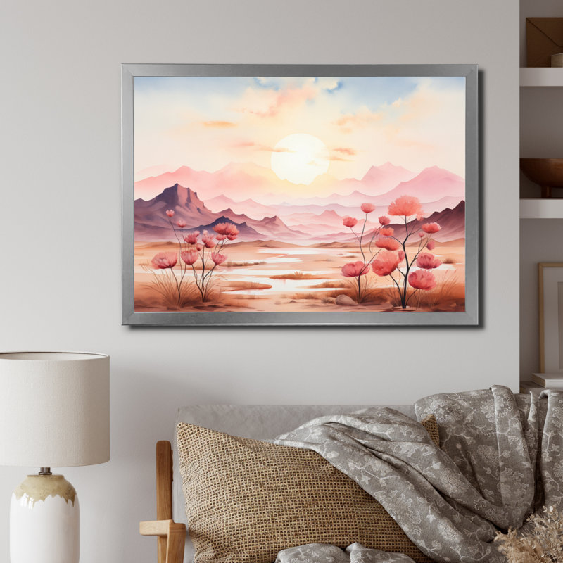 Tranquil Nature IV sur toile, Cadre simple argenté, H 34 po x l 44 po x P 1,5 po