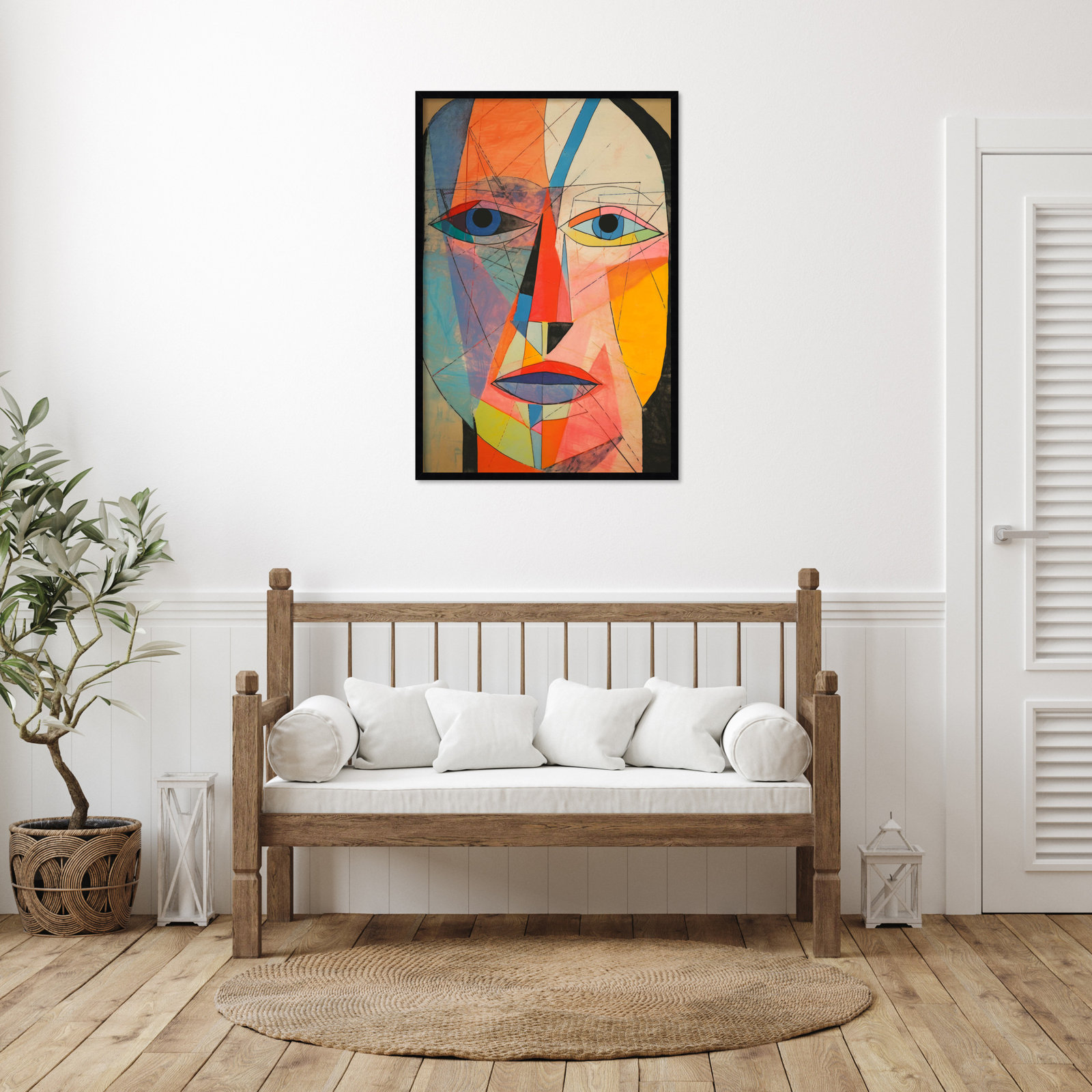 The Face Print by Treechild, Black, 41" H x 28" W