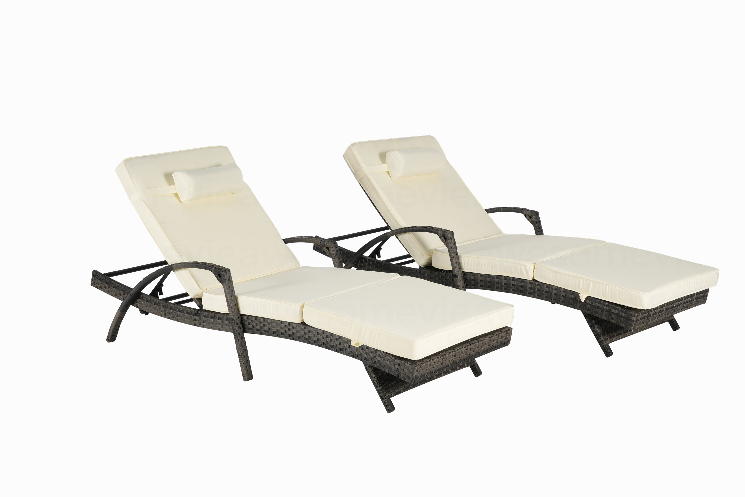 Latitude Run® Outdoor Wicker Long Reclining Chair Set Of 2 With ...