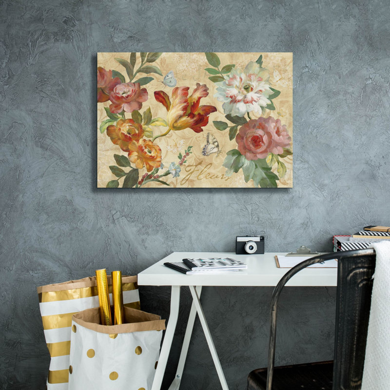  «Seaside Garden 3 Ivory» par Danhui Nai, art mural sur toile, H 18 po x l 26 po