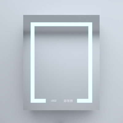 Rectangular Silver Aluminum Recessed/Surface Medicine Cabinet