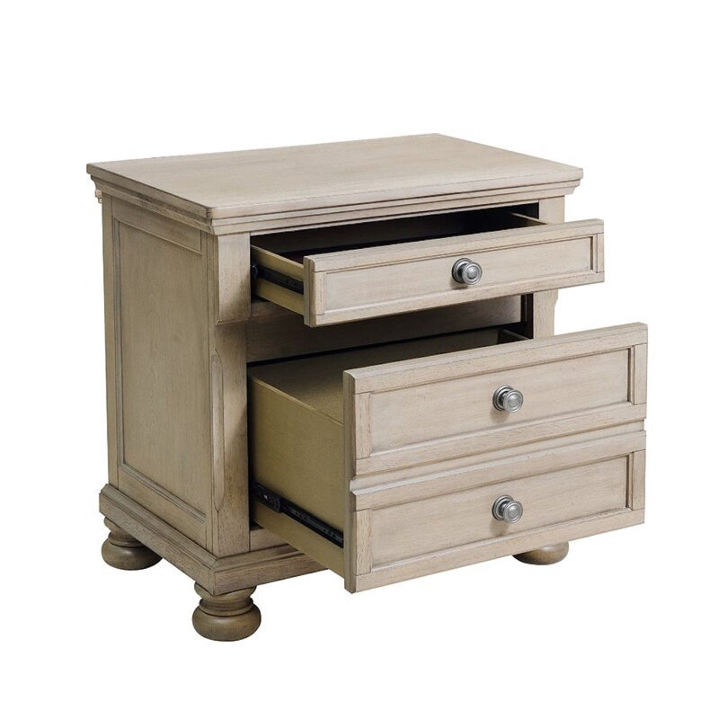 Leiston 28.75'' W Solid Wood Nightstand, Grey