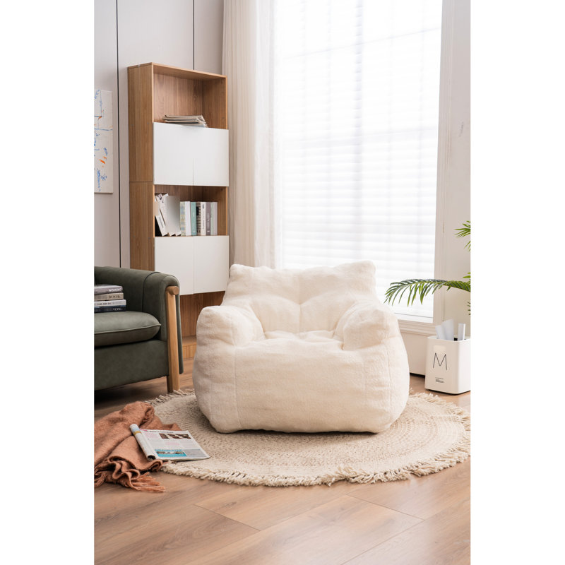Fauteuil à billes moderne avec mousse et magnifique tissu, Blanc