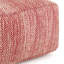 Pouf carré en tissu tissé à chevrons