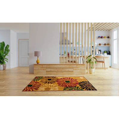 Raiden Rectangle 80 cm x 150 cm Floral Area Rug