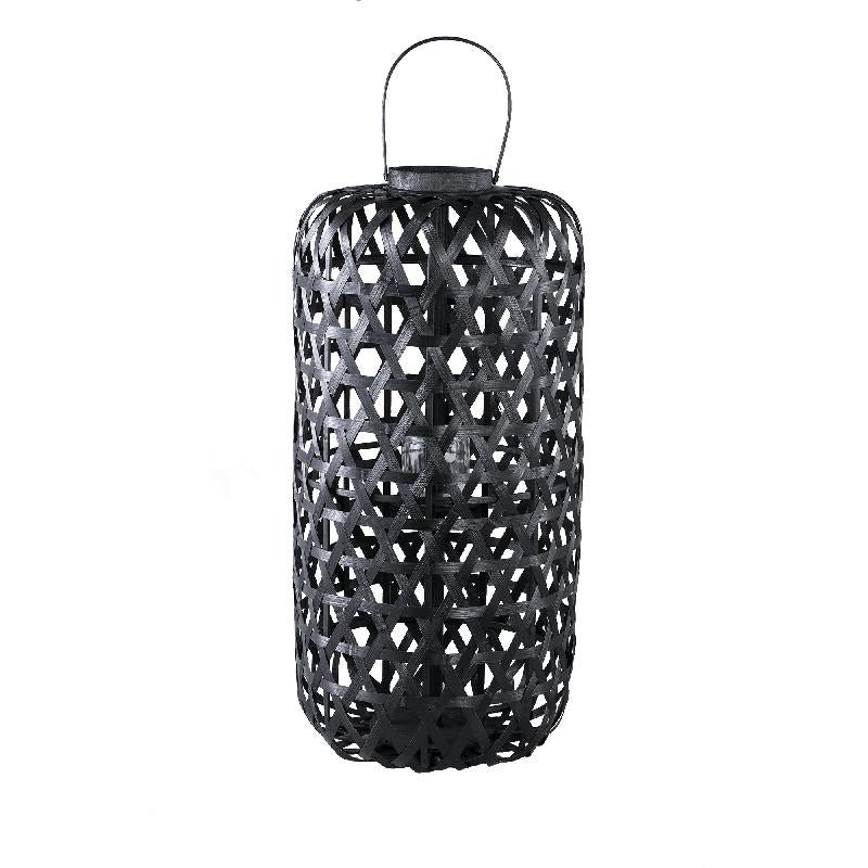 Glass Lantern, Black, 81cm H x 40cm W x 40cm D