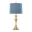 Ensemble de 2 lampes de table contemporaines dorées de 27 po avec abat-jour en lin texturé bleu marocain Ashland-474088884-474088906