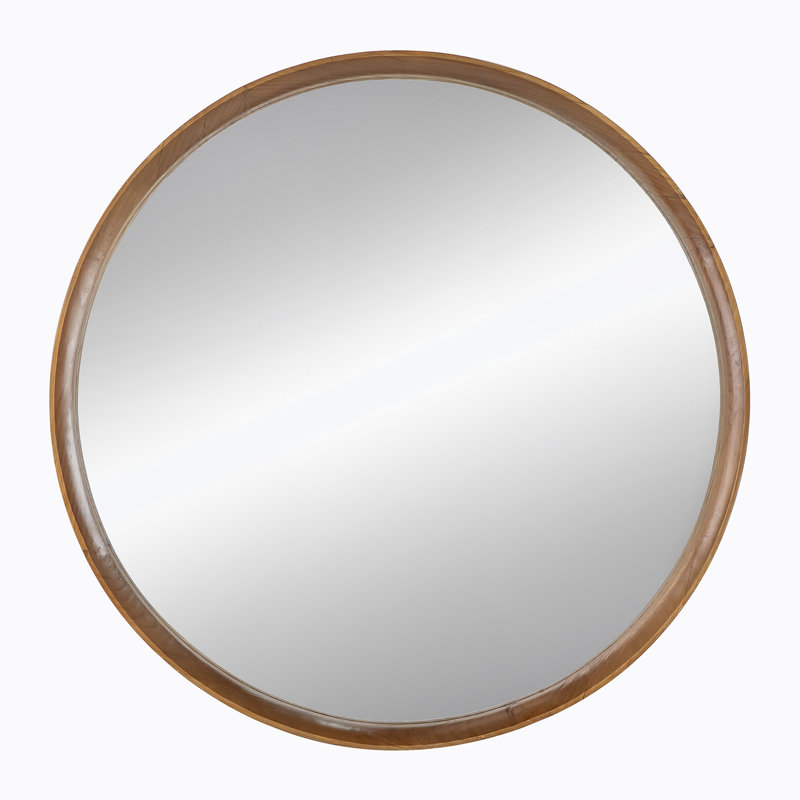 Frame Vertical Round Mirror, Solid Wood