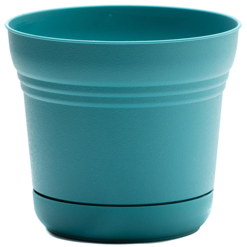  Saturn 10.75 in. H X 12.25 in. W Plastic Traditional Planter Bermuda Teal, 10.75" H x 12.25" W x 12.25" D, Bermuda Teal