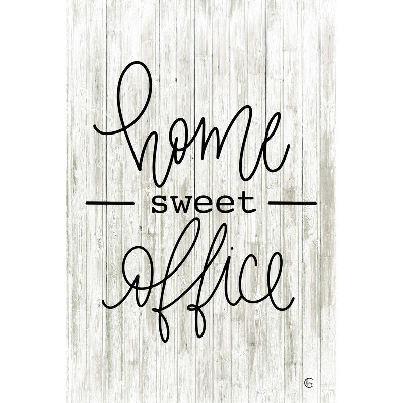 Home Sweet Office - Art textuel sur toile tendue, H 24 po x l 18 po