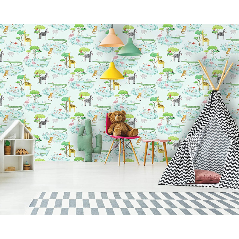 Galan 10.05m x 53cm Matte Wallpaper Roll, Teal