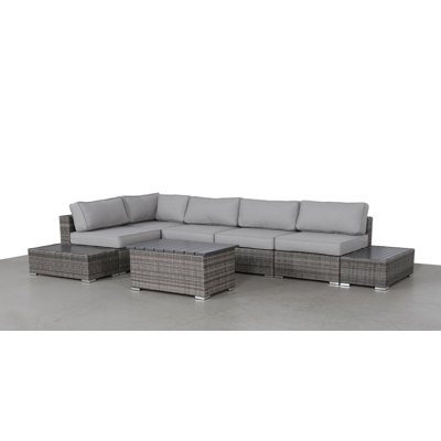 Zadie Wicker Fully Assembled 4 - Person Seating Group with Cushions