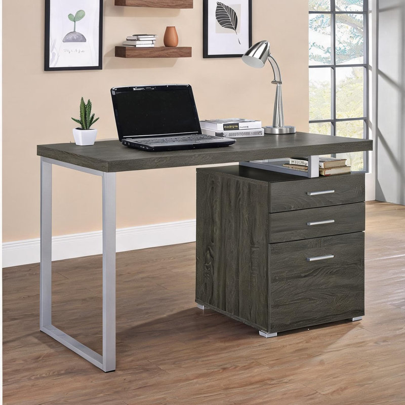 Bureau rectangulaire avec tiroirs de rangement