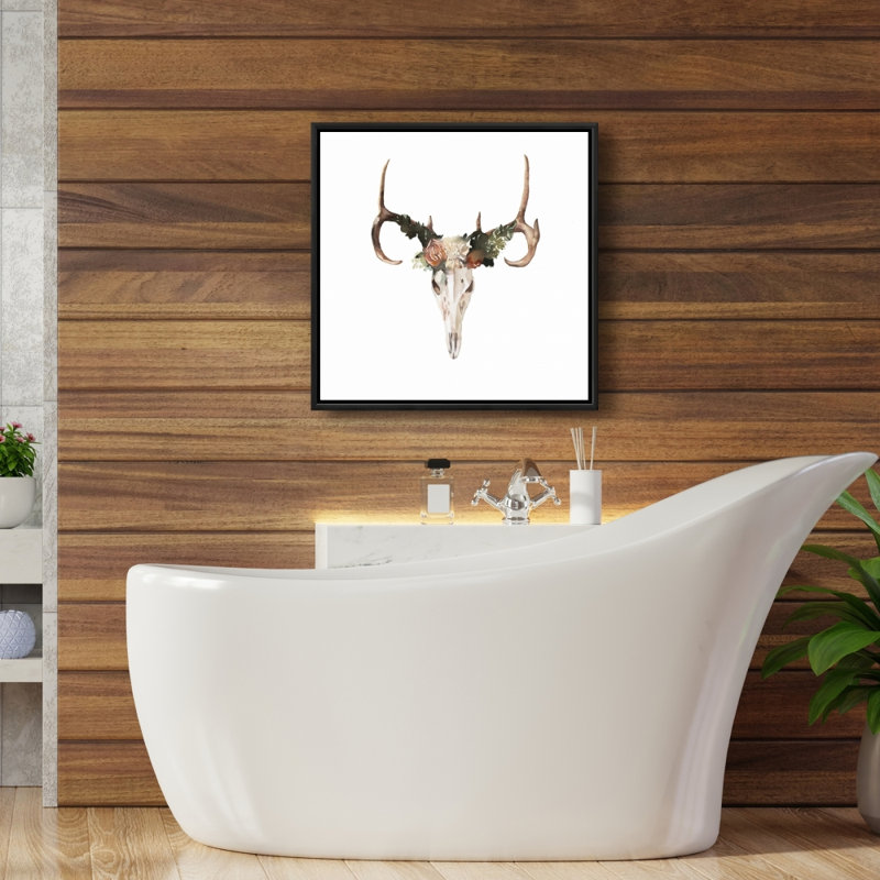 " Deer Skull With Roses "