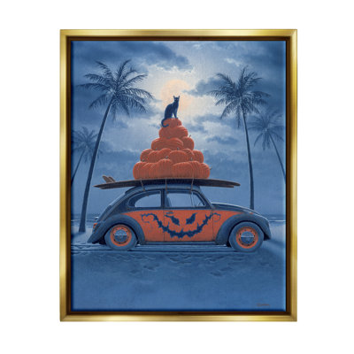 «Spooky Tropical Beach Pumpkin Car» par Richard Courtney, peinture