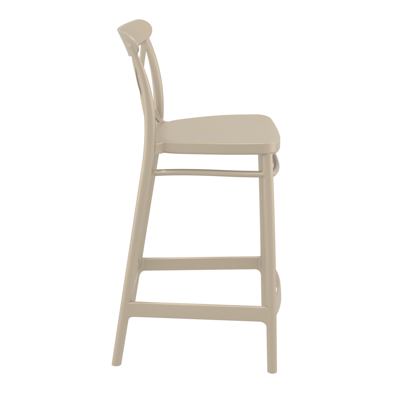Bijou Outdoor Bar Stool, Taupe, Counter Stool (25.6" Seat Height)