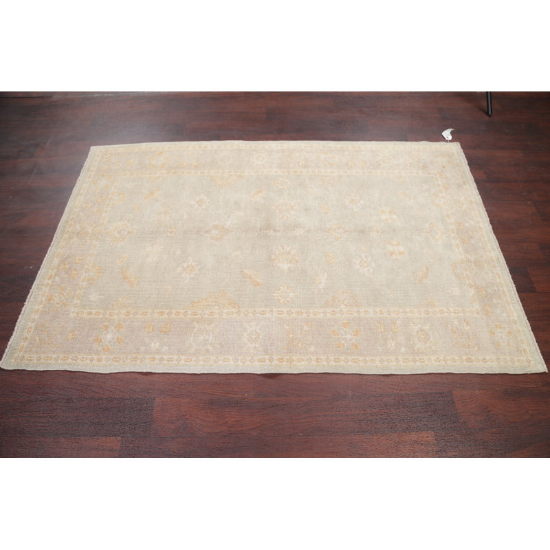 Tapis de zone en laine 6 pi x 4 po one-of-kind noué la crème Prescott