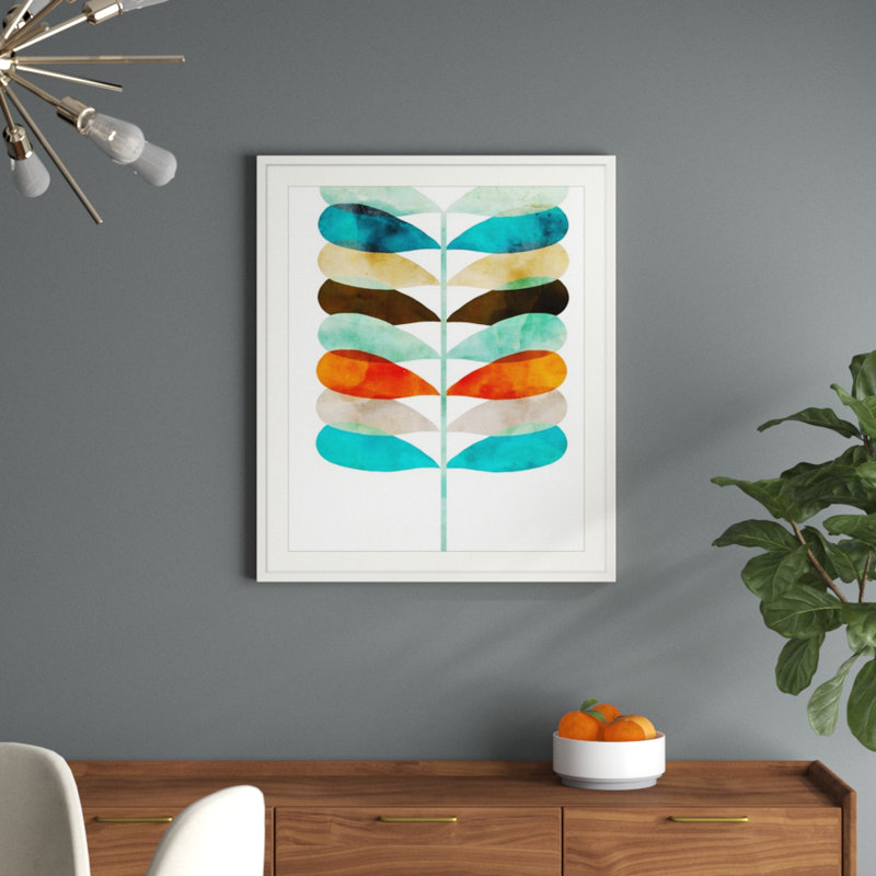 «Mod Fern» par Aimee Wilson - reproduction d'art sur toile, H 23 po x l 20 po x P 1 po, Cadre blanc