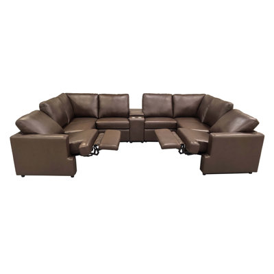 Namdor Leather Match Power Recline Sectional