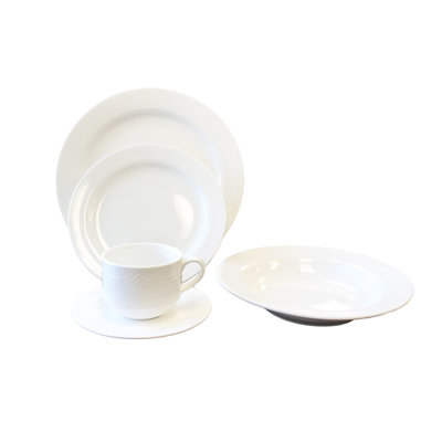 Couvert individuel en porcelaine 5 pièces Polar