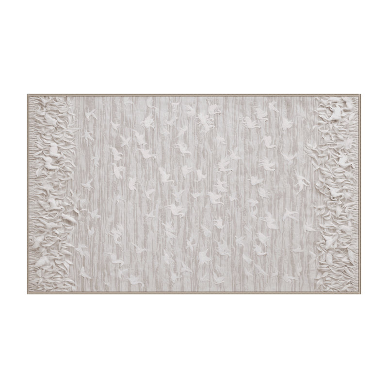Tapis beige soyeux et moelleux, Tapis de couloir 2 pi x 5 pi
