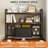 2-Tier Desktop Hutch Bookshelf - Metal Desk Shelf Bookcase with Grid Panel