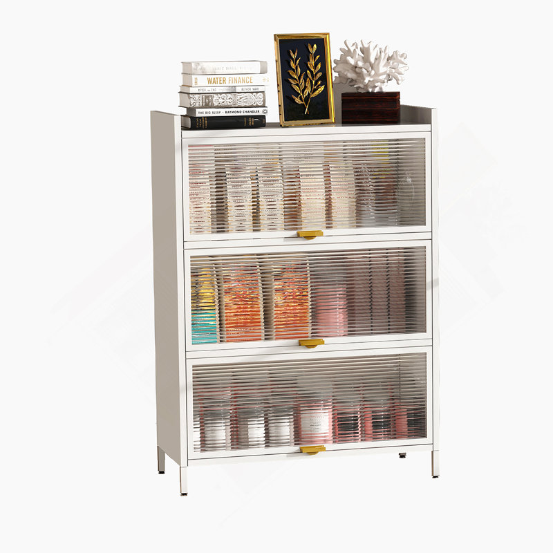 4-Level Flip Door Cabinet, Gloss White