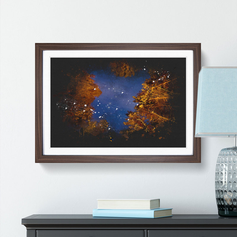 Forest Stars in Canada - Picture Frame Graphic Art Print, 62cm H x 87cm W x 2cm D, Walnut Framed