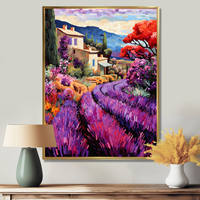 «White Cottage In Blossoming Lavender Fields - Lavender Fields», reproduction d'art