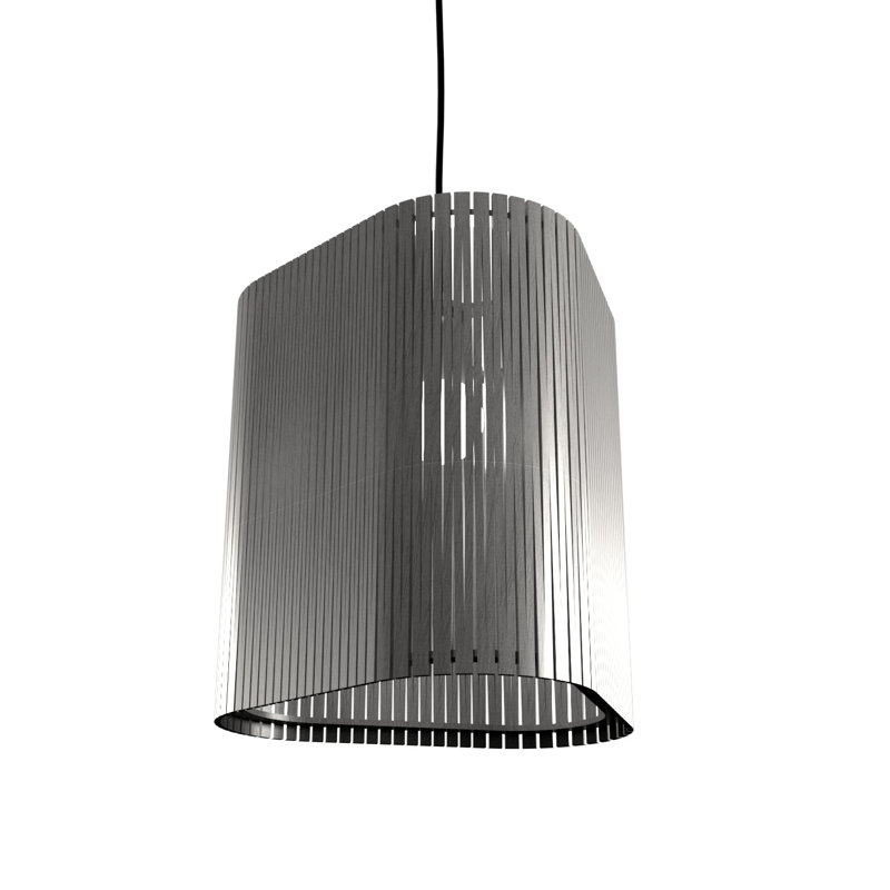 Living Hinges 1 - Light Pendant, 11.81" H x 11.81" W x 11.81" D, Organic Lead Gray