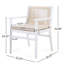 Ensemble de 2 chaises d'extérieur en bois d'acacia avec corde beige et coussins crème pour le jardin, la piscine et la cour