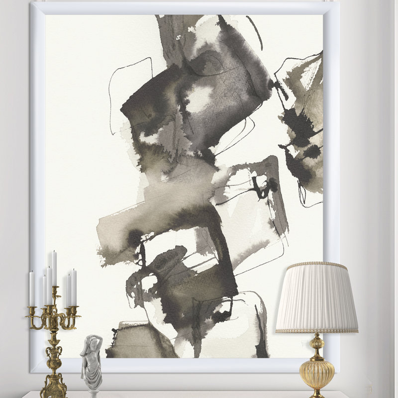 " Geometric Glam Square II ", White Framed, 20" H x 12" W x 1" D