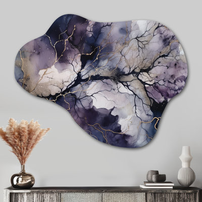 Purple And Exploring The Language Of Painting III - Abstract Painting Cloud Shape Asymmetric Metal Wall Sculpture