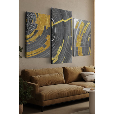 Stunning Decorative Canvas Painting Set (3 Pieces), 15.7 x 23.6 inches (2 Pieces) & 15.7 x 35.4 inches (1 Piece) | 100% Canvas Material, Thickness: 1.2 inches | Perfect for Living Room, Bedroom & Office Decor