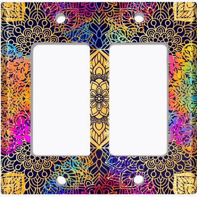 Patterned 2 - Gang Toggle Light Switch Standard Wall Plate