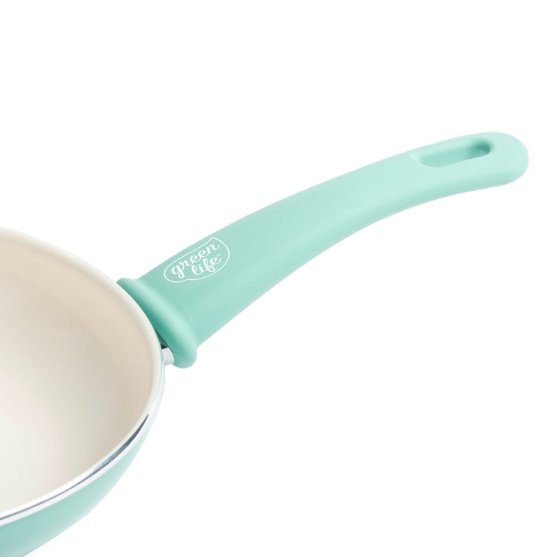Turquoise Aluminum Ceramic Nonstick 2-Piece Fry Pan Set