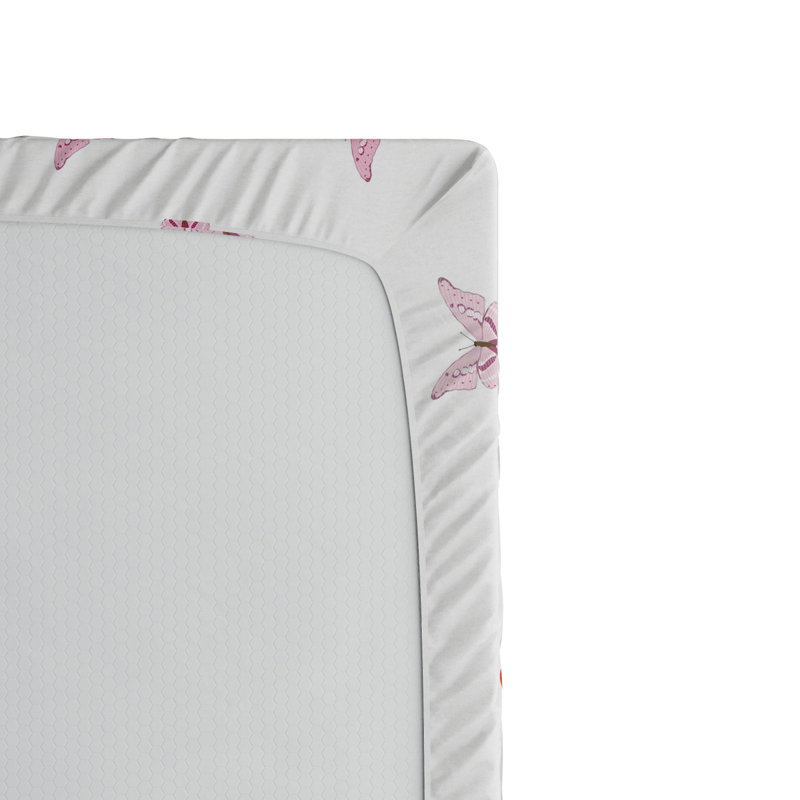 Butterflies Microfiber Floral Fitted Sheet, Full Fitted Sheet