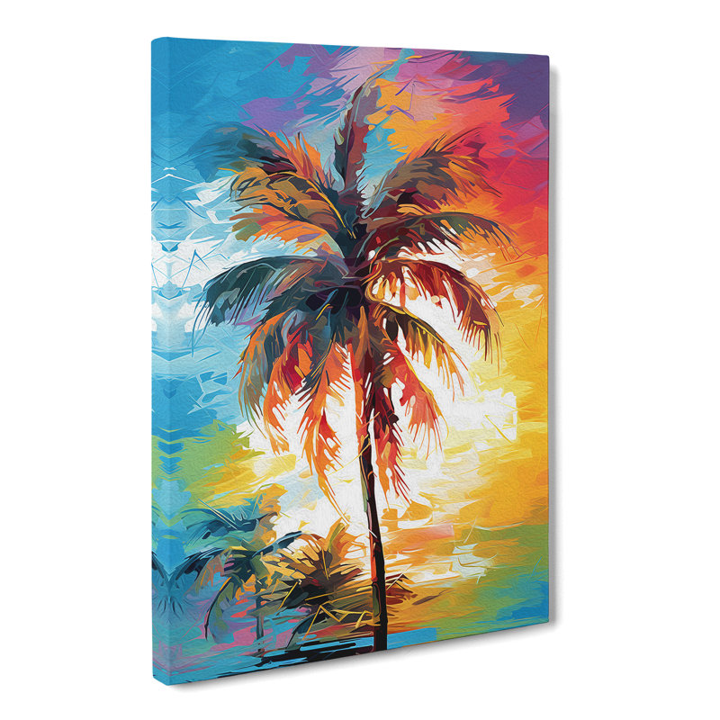 Palm Tree Abstract No.2 - Wrapped Canvas, 60cm H x 40cm W x 3cm D