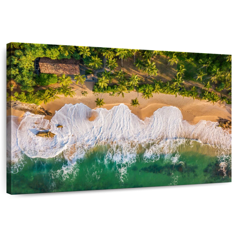 Plage sablonneuse de la côte sri-lankaise, H 24 po x l 36 po